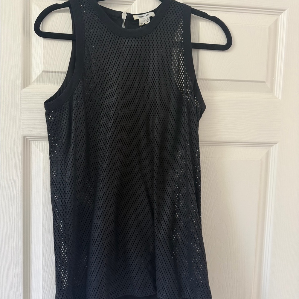 Helmut Lang Black Mesh Tank Top